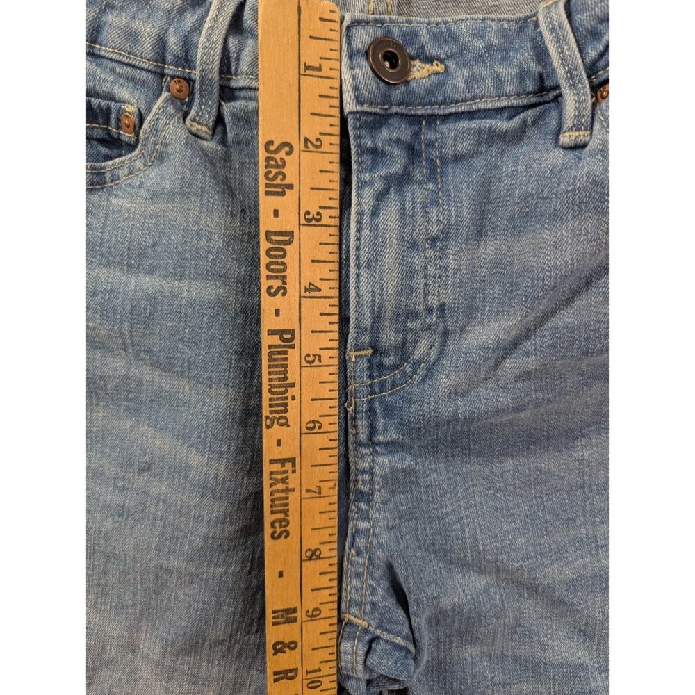 Tommy Hilfiger Denim Shorts Womens SZ 6 Blue whiskers Bermuda Rolled Cuffs Boho - Picture 7 of 14
